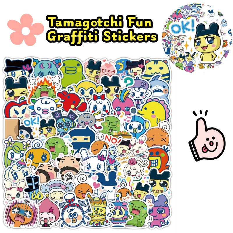 Laptop Accessories Toy - Japońskie naklejki Tamagotchi, elektroniczny zwierzak Mametchi