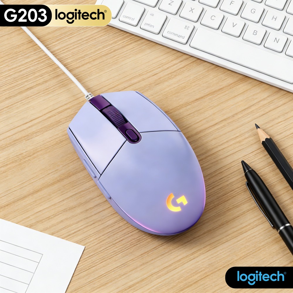 Logitech Mouse G203 - Logitech G203 Przewodowa Mysz Gamingowa z