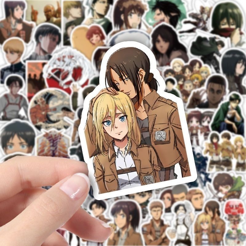 60 szt. Naklejek Anime Atak Ty – Laptop Accessories Toy recenzja i cena