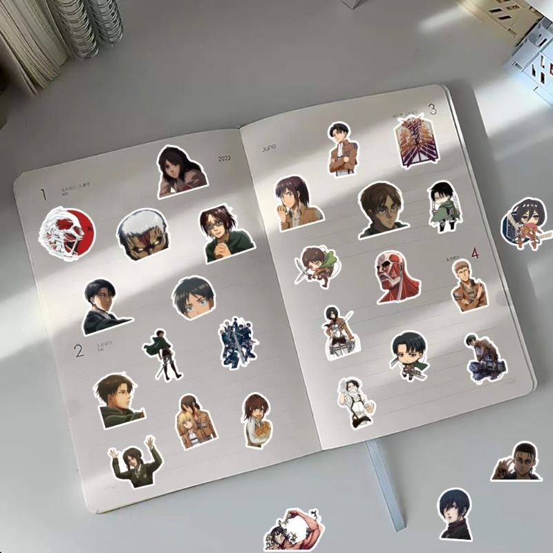 60 szt. Naklejek Anime Atak Ty – Laptop Accessories Toy recenzja i cena